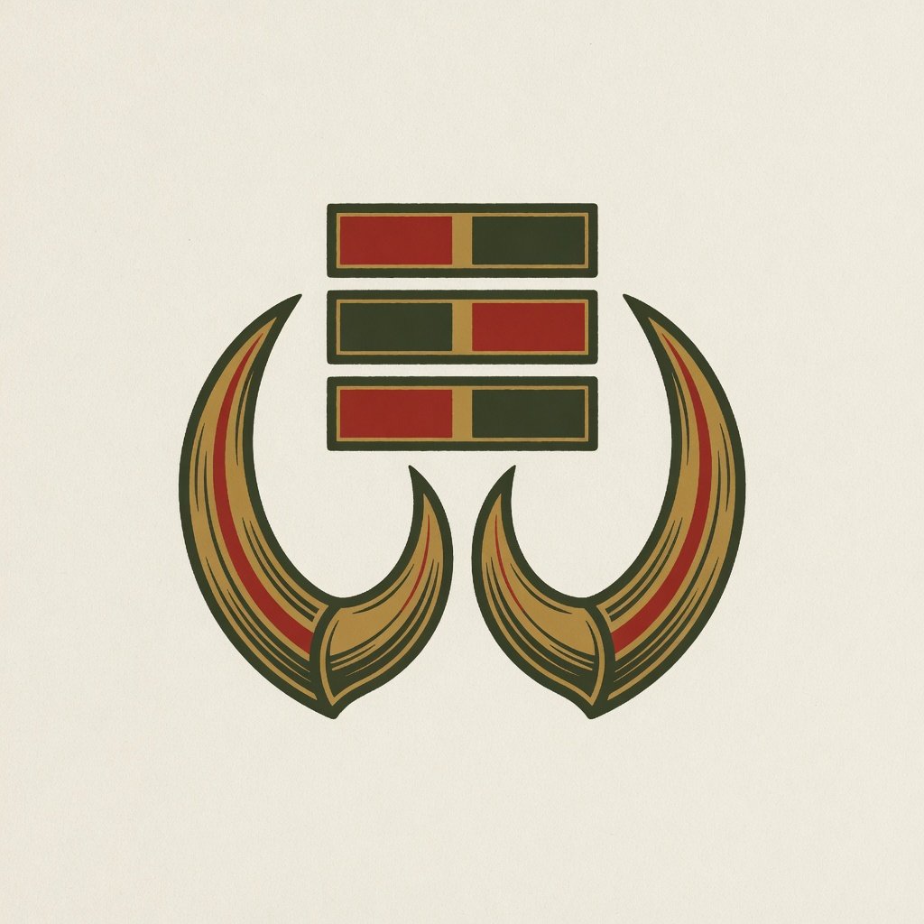 Three ribbon bars between two tusks